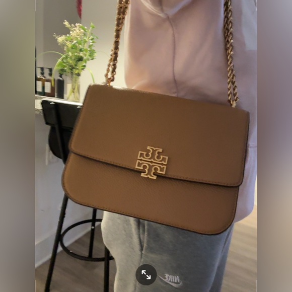 NEW Tory Burch Medium Britten Tiramisu Adjustable Shoulder - Picture 2 of 8